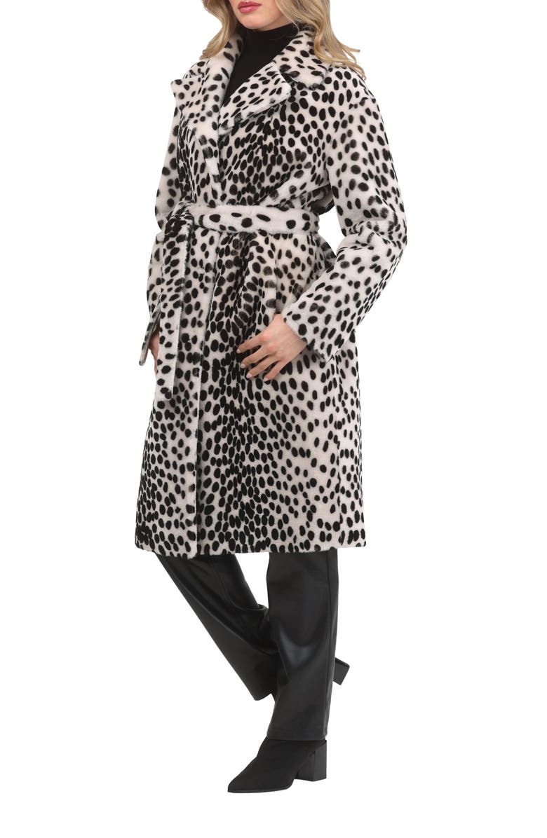 GORSKI Genuine Shearling Short Coat, Reversible, Alternate, color, Beige/Black Spotted/Gold