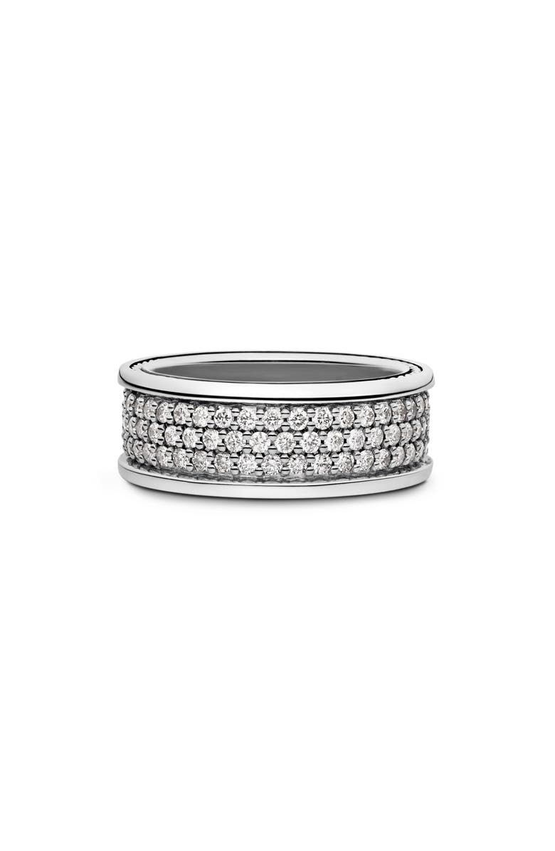 David Yurman Men's Streamline<sup>®</sup> Pavé Three Row Band in Sterling Silver with Diamonds, 8.5mm, Main, color, Silver