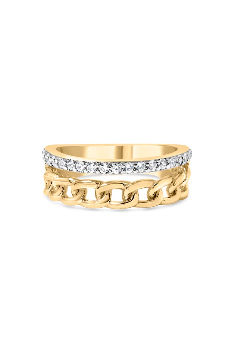 10K Yellow Gold 1/5 Cttw Diamond Cuban Link Ring Band, Main, color, Yellow Gold