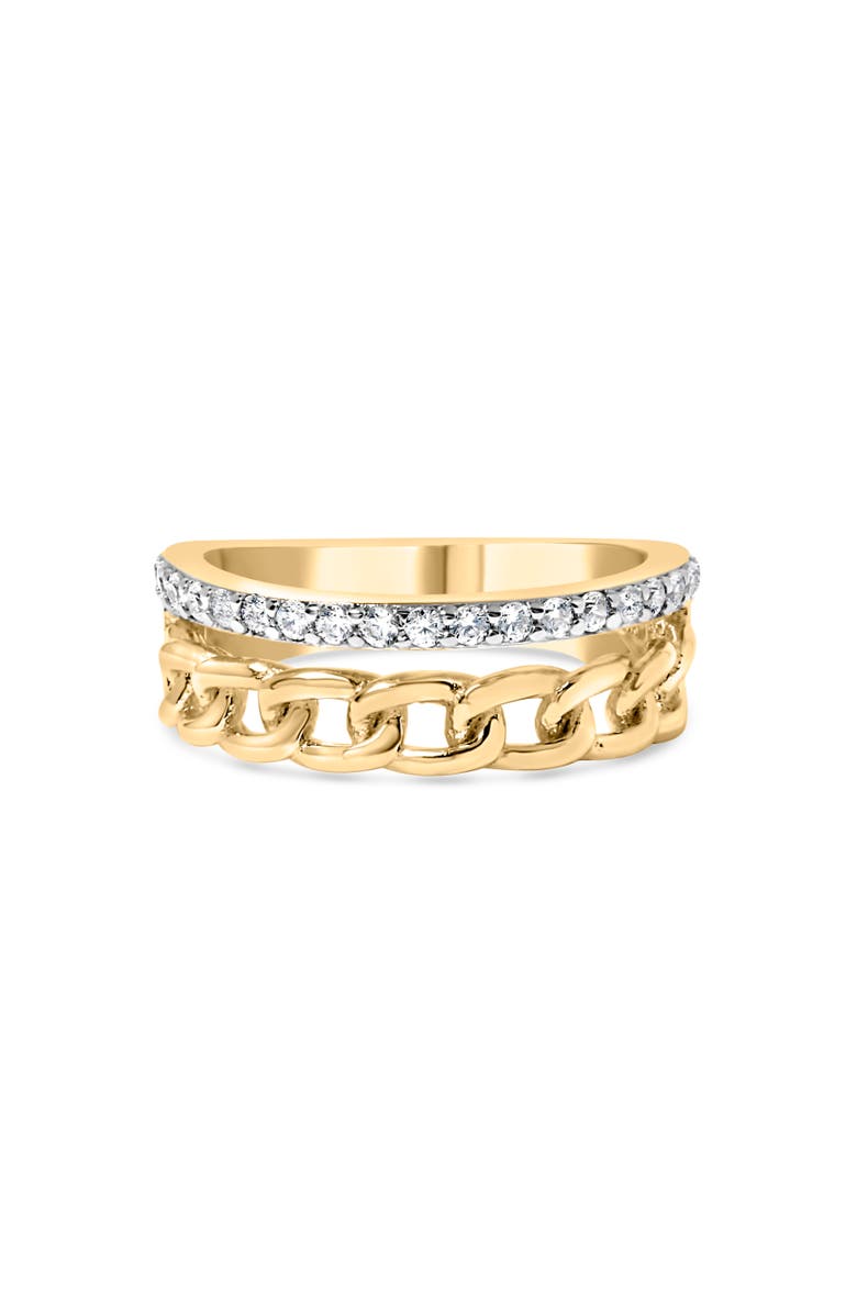 Haus of Brilliance 10K Yellow Gold 1/5 Cttw Diamond Cuban Link Ring Band, Main, color, Yellow Gold