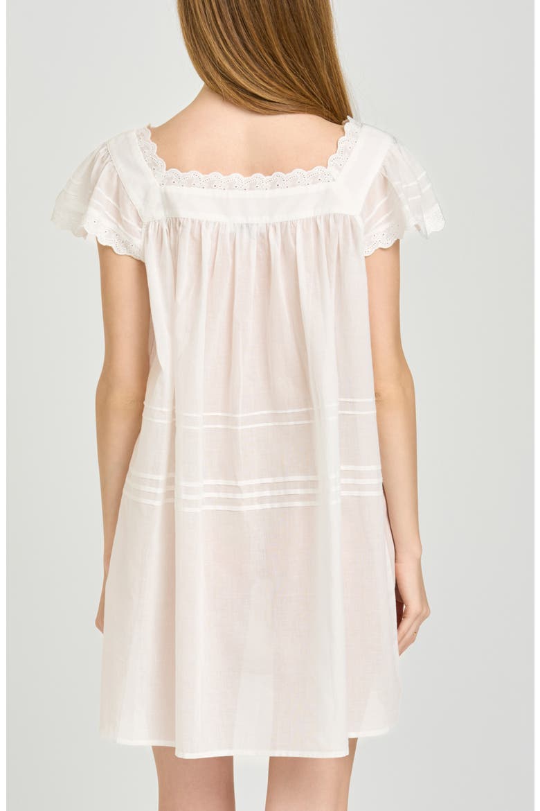 x Hannah Lovey Porter Bianca Eyelet Detail Cotton Minidress (Nordstrom Exclusive), Alternate, color, IVORY