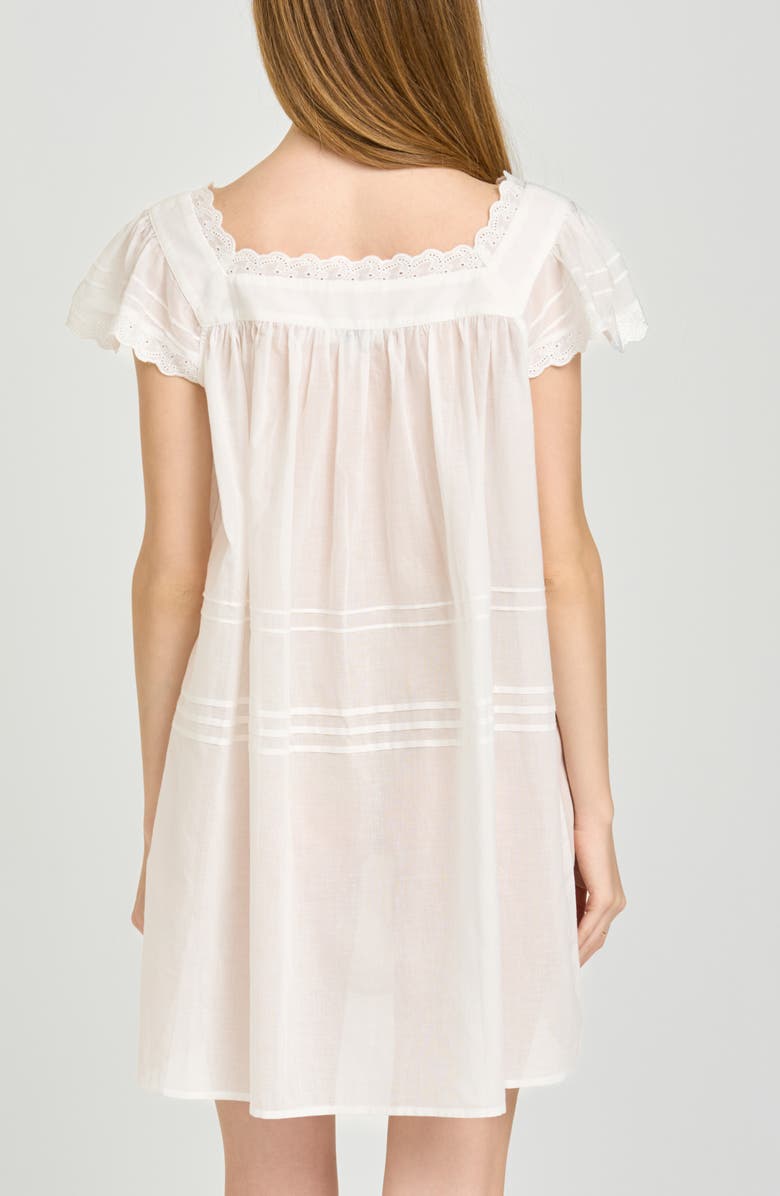 WAYF x Hannah Lovey Porter Bianca Eyelet Detail Cotton Minidress, Alternate, color,