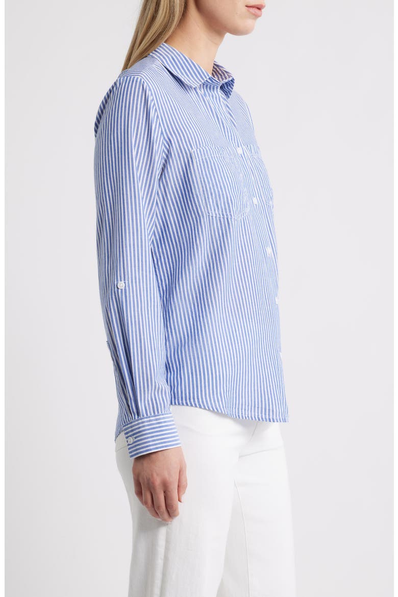 Annalisa Stripe Shirt, Alternate, color, DELL BLUE