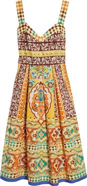 Etro Geo Floral Cotton Poplin Sundress