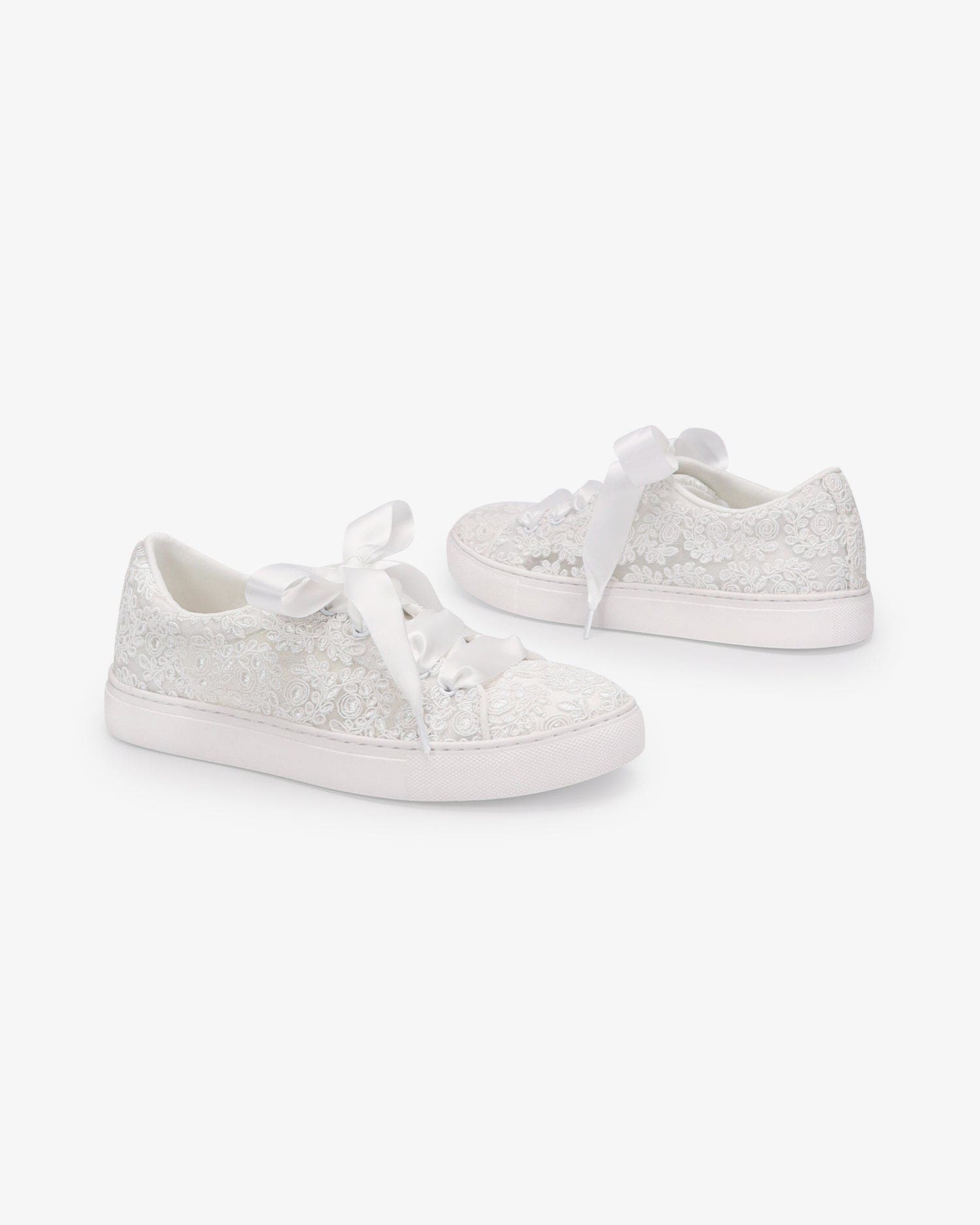 Kailee P Gia Crochet Lace Wedding Platform Sneakers, Alternate, color, White