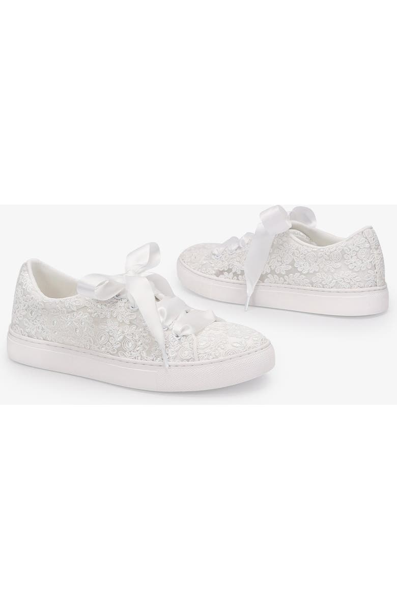 Kailee P Gia Crochet Lace Wedding Platform Sneakers, Alternate, color, White