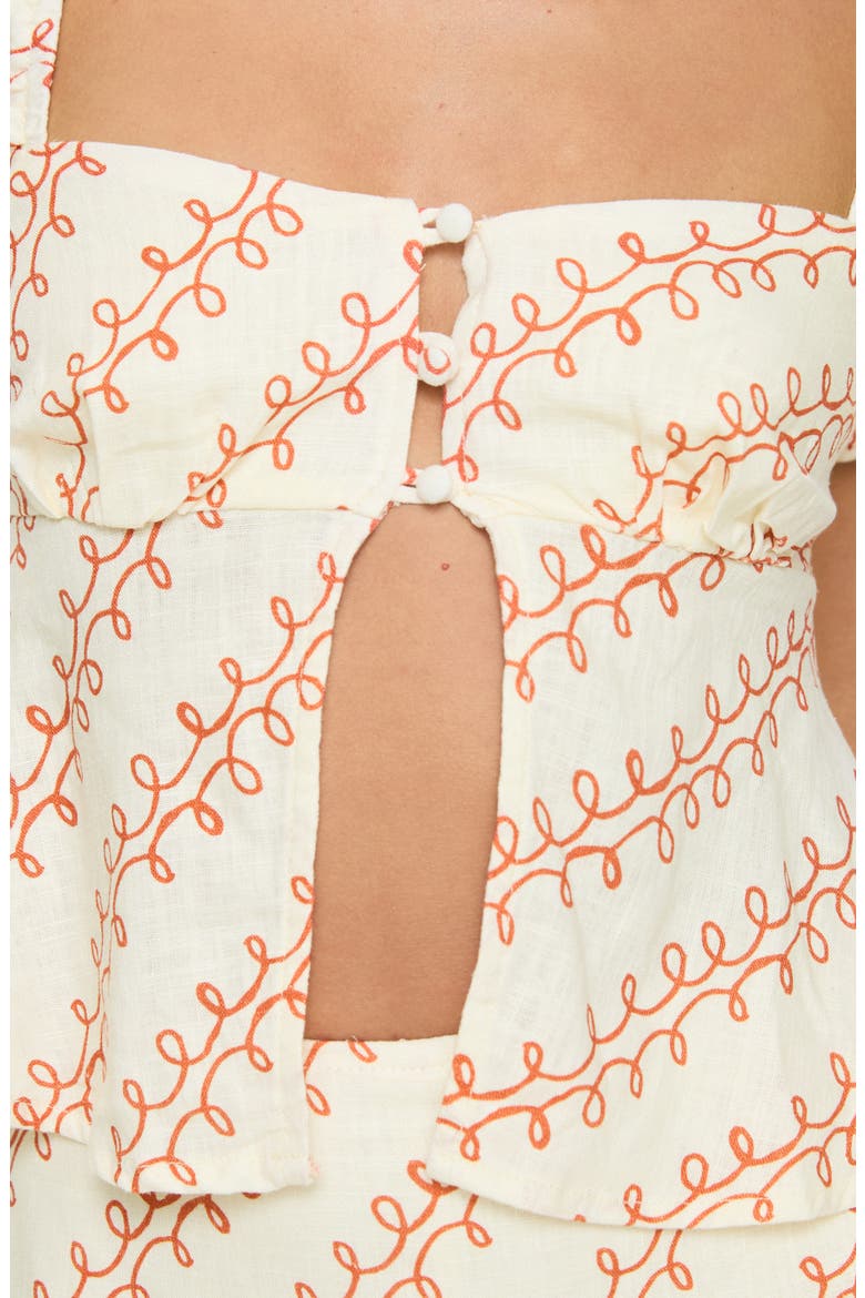 Passionfruit Short Sleeve Linen Blend Top, Alternate, color, IVORY MULTI
