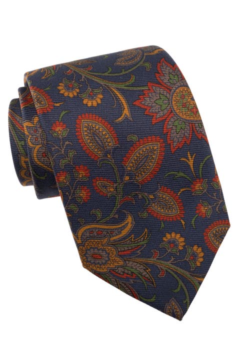 Borromeo - Extra Long Printed Silk Tie for Men