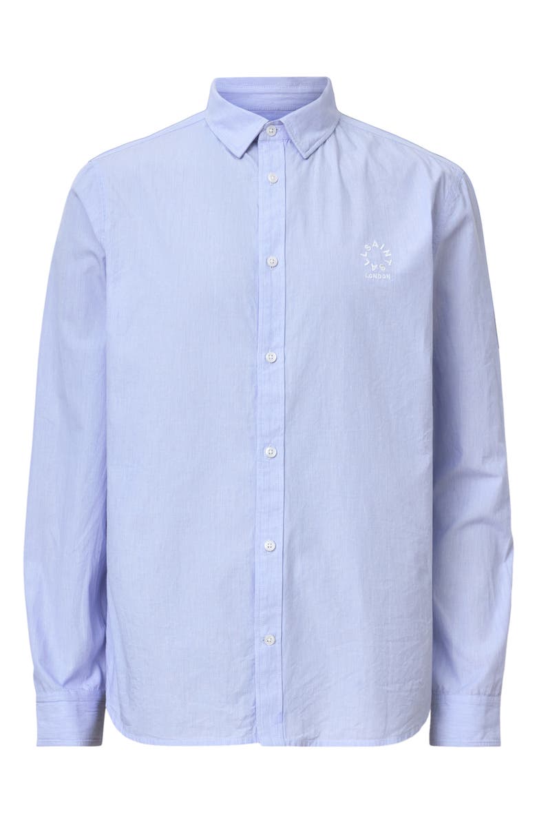 AllSaints Fletcher Pinstripe Cotton Button-Up Shirt, Alternate, color, 