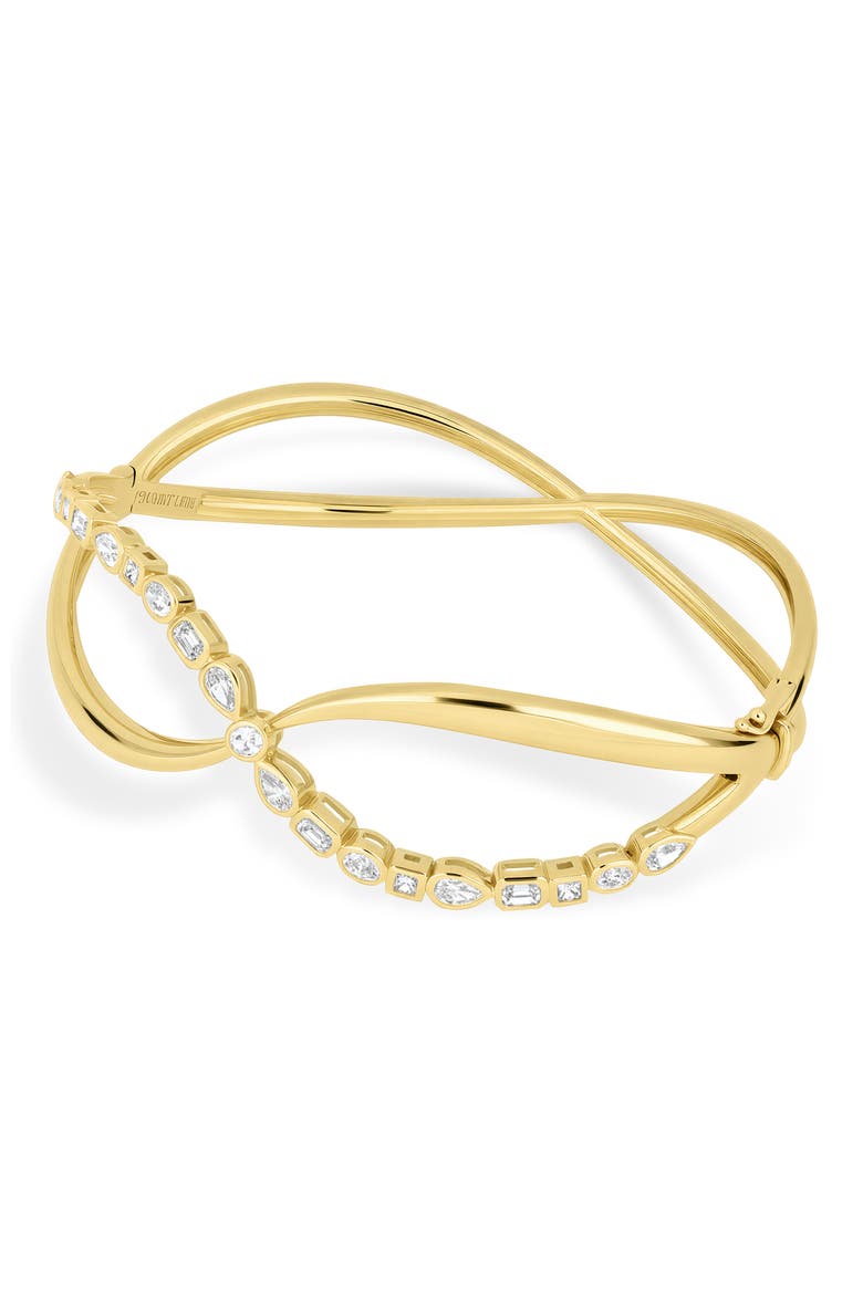Maya Diamond Crossover Bangle Bracelet (Online Trunk Show), Alternate, color, 18K YELLOW GOLD/ DIAMOND