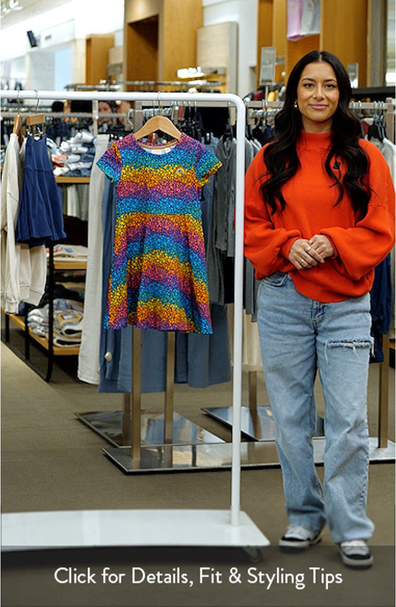 Kids' Rainbow Stretch Cotton Dress, sales video thumbnail