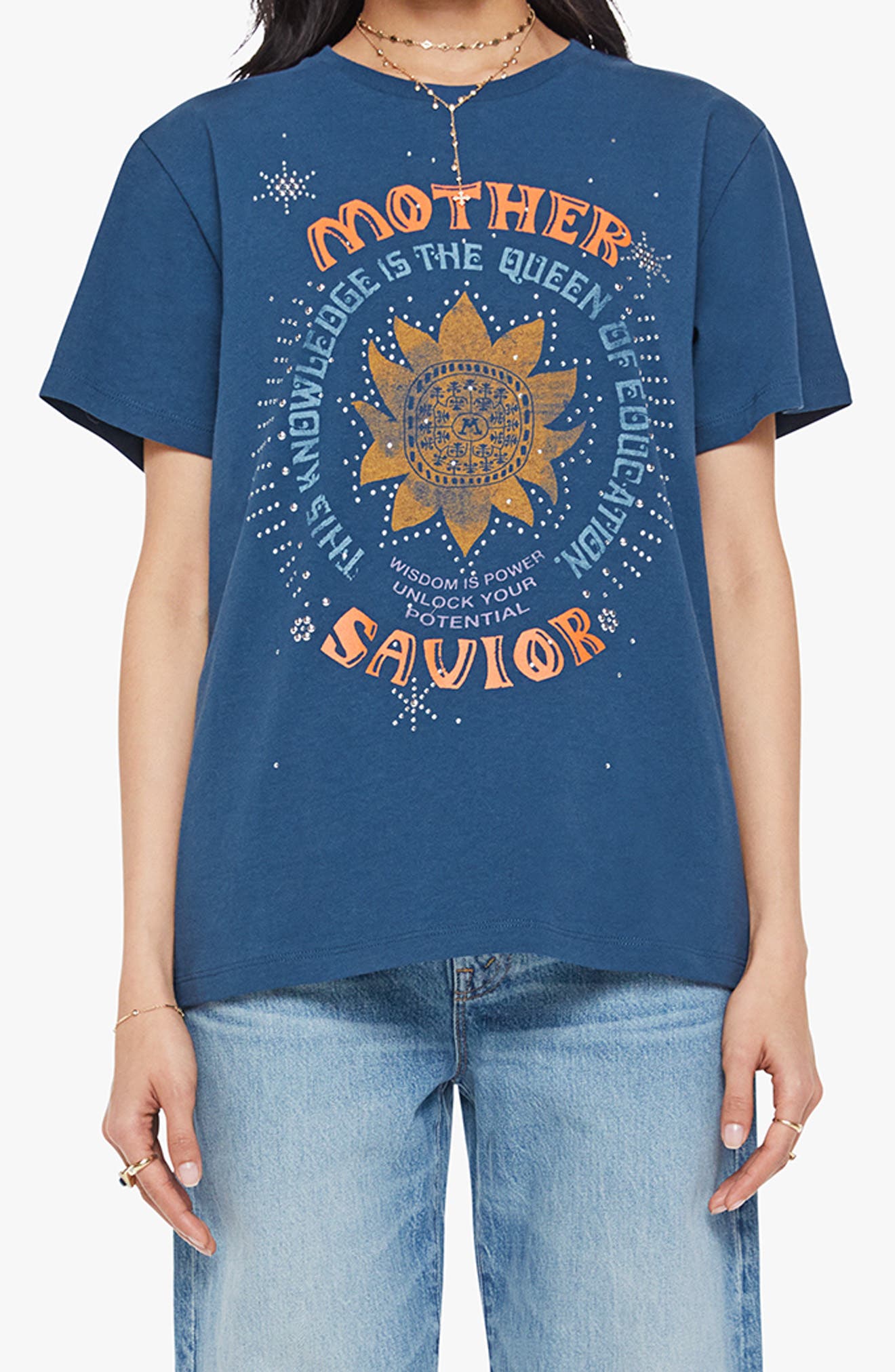 MOTHER The Rowdy Embellished Graphic T-Shirt