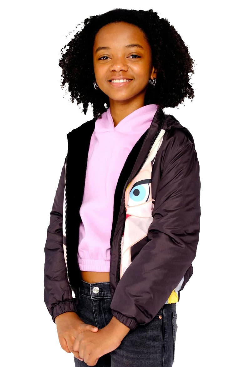 Girl's Midweight with Fur Lining Jacket, Main, color, Black
