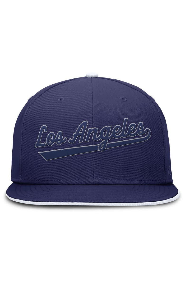 Nike Men's Nike Royal Los Angeles Dodgers Wordmark Dri-FIT Round Bill True Fitted Hat, Alternate, color, Royal