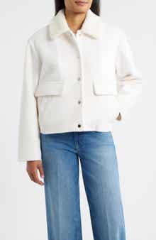 Bernardo Faux Shearling Lined Crop Jacket
