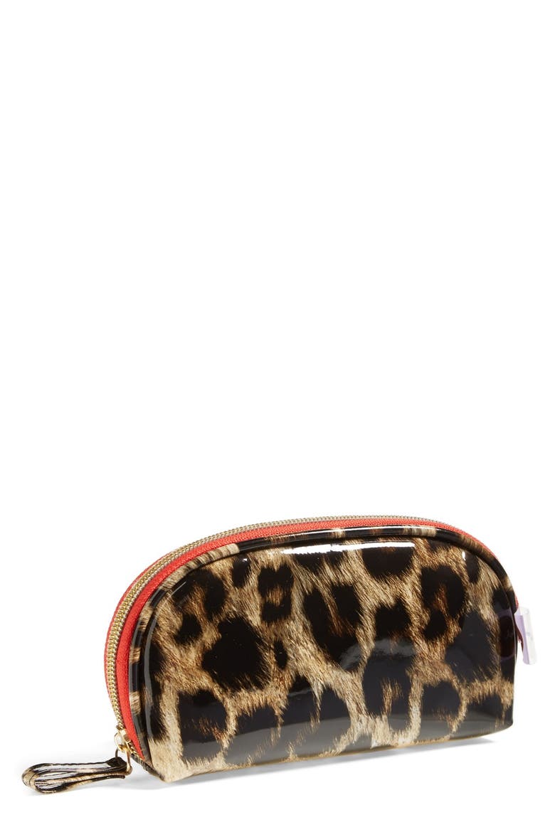 steph&co. 'Shiny Leopard' Mini Dome Cosmetics Case (Nordstrom Exclusive), Main, color, NO COLOR