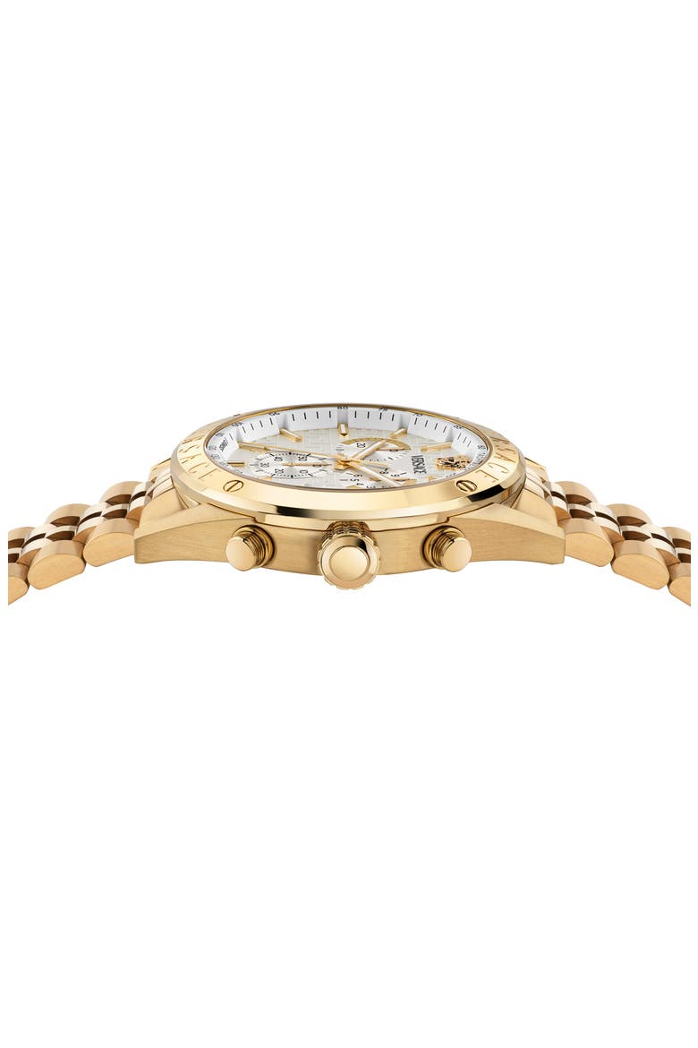 Athletic Chronograph Bracelet Watch, 44mm, Alternate, color, WHITE/ GOLD