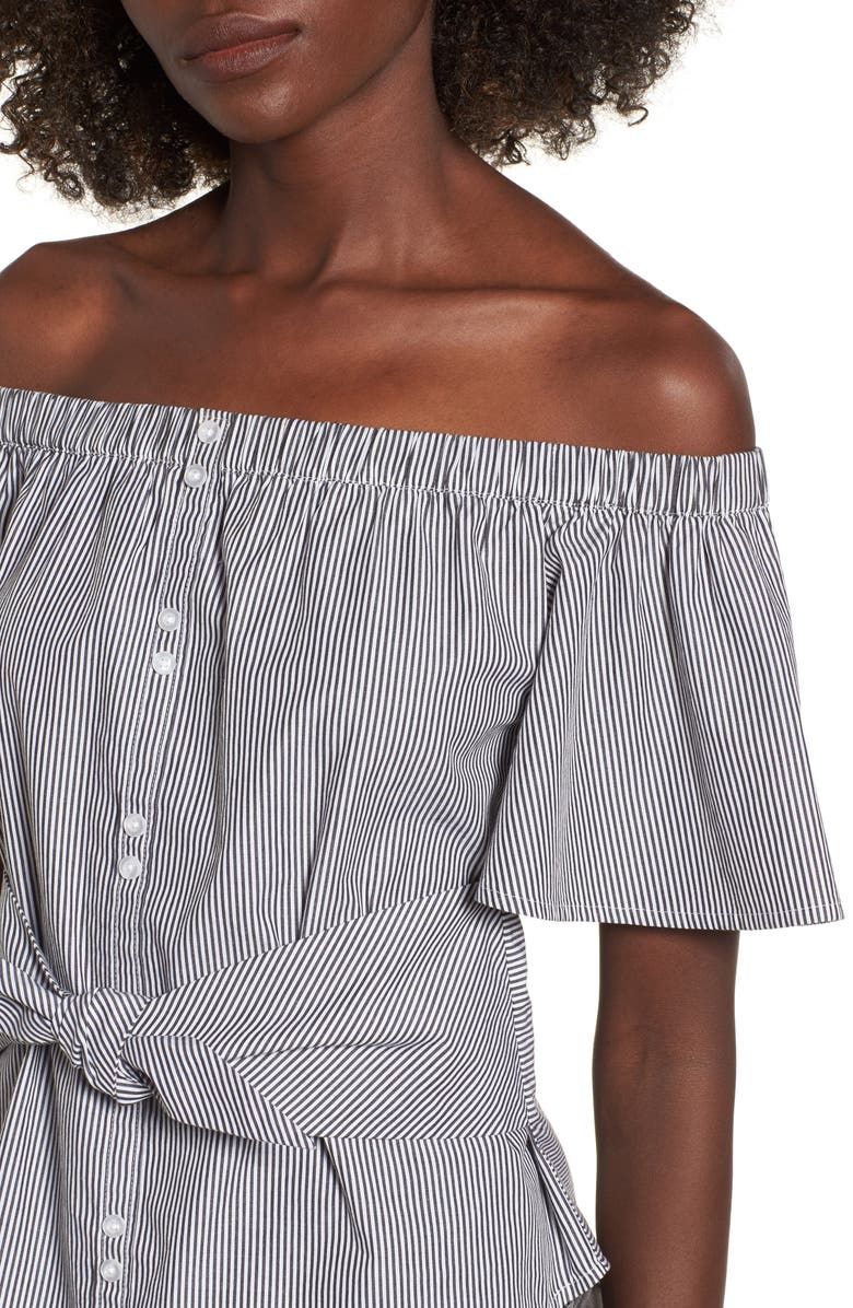 BP. BP Tie Detail Off the Shoulder Top, Alternate, color,