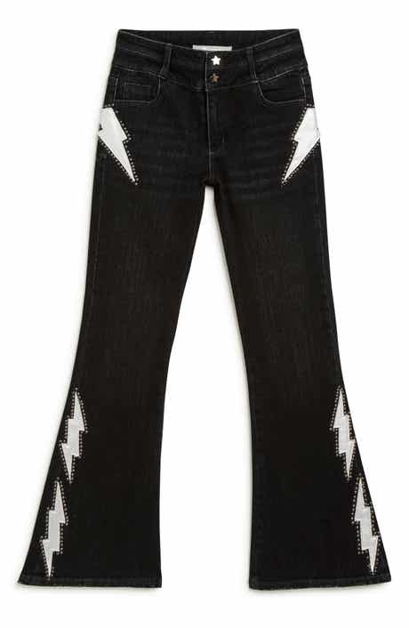 Tractr Kids' Lightening Studded Flare Leg Jeans