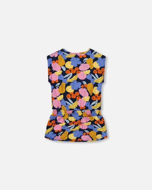 DEUX PAR DEUX DEUX PAR DEUX GIRL'S PRINTED TUNIC TOP MULTICOLORED