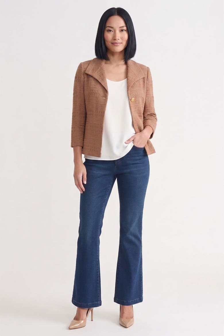 Tonal Wing Collar Knit Jacket, Main, color, Warm Taupe