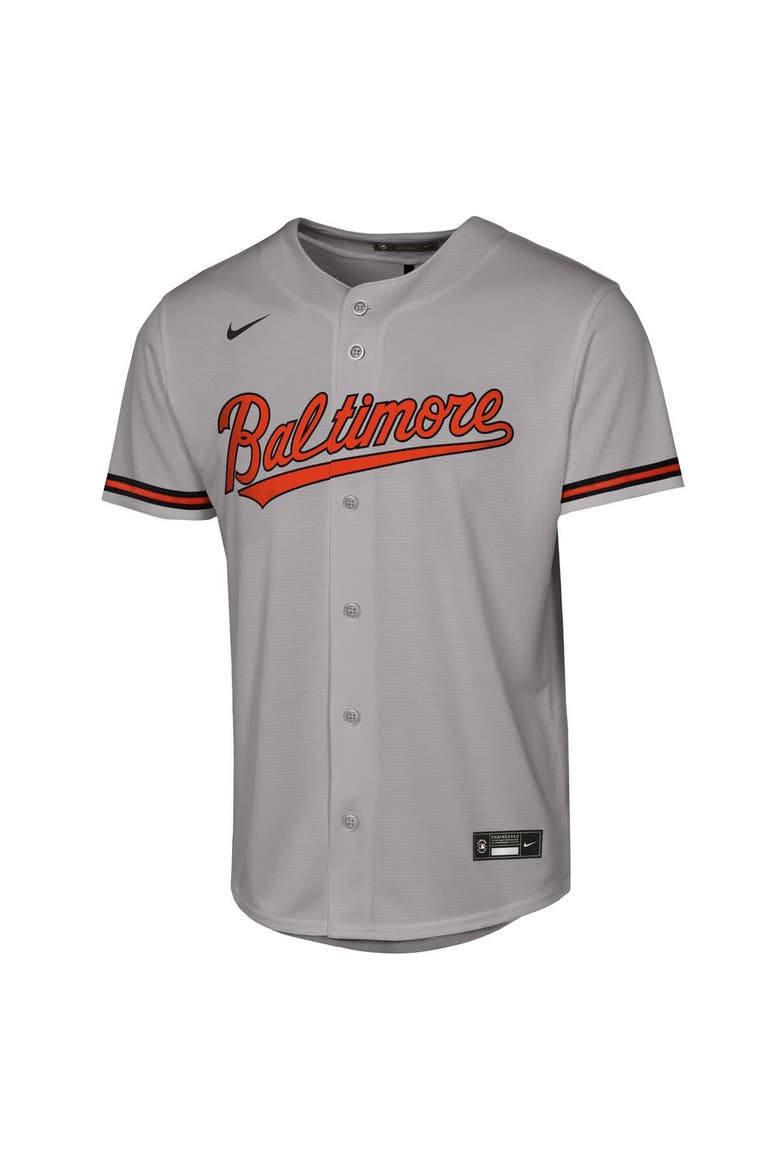 Youth Nike Adley Rutschman Gray Baltimore Orioles Road Replica Jersey, Alternate, color, Gray