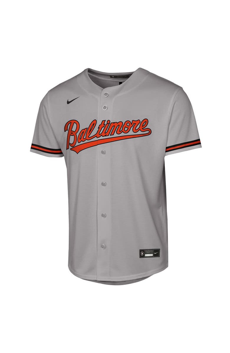 Nike Youth Nike Adley Rutschman Gray Baltimore Orioles Road Replica Jersey, Alternate, color, Gray