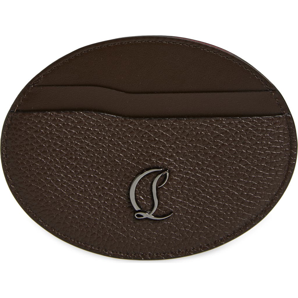 Christian Louboutin Mooncrest Galet Leather Oval Card Case