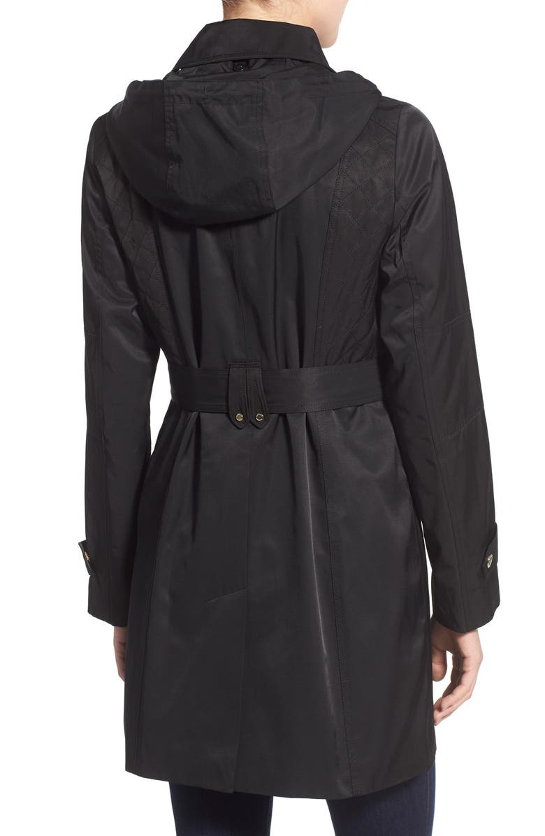 MICHAEL Michael Kors Asymmetrical Hooded Trench Coat, Alternate, color, 