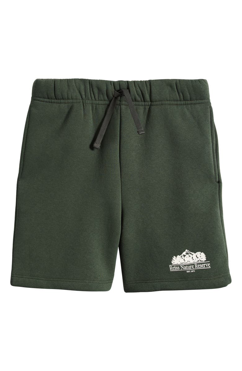 Reiss Kids' Evan Graphic Sweat Shorts, Main, color, Green
