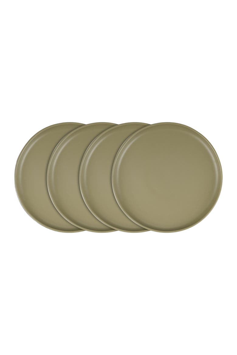 Tom Stoneware 4-Piece Dinner Plate Set, Main, color, Olive