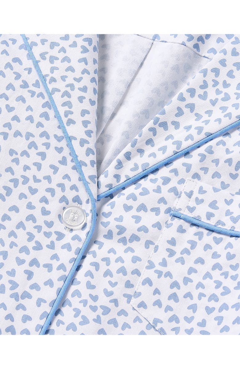 Petite Plume Blue Heart Cotton Twill Short Pajamas, Alternate, color, 