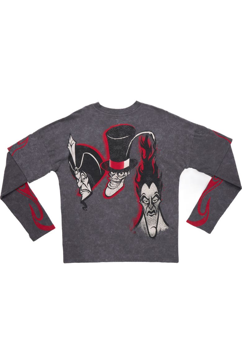 Princess Long Sleeve Layered T-Shirt, Alternate, color, Charcoal Hades