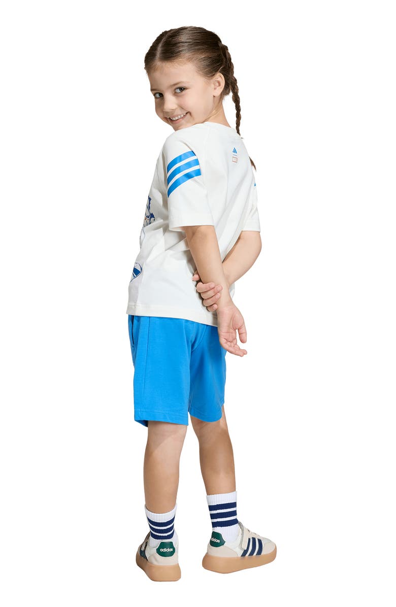 adidas Originals x Disney Kids' Marvel Avengers Graphic T-Shirt & Shorts Set, Alternate, color, Off White/ Ray Blue