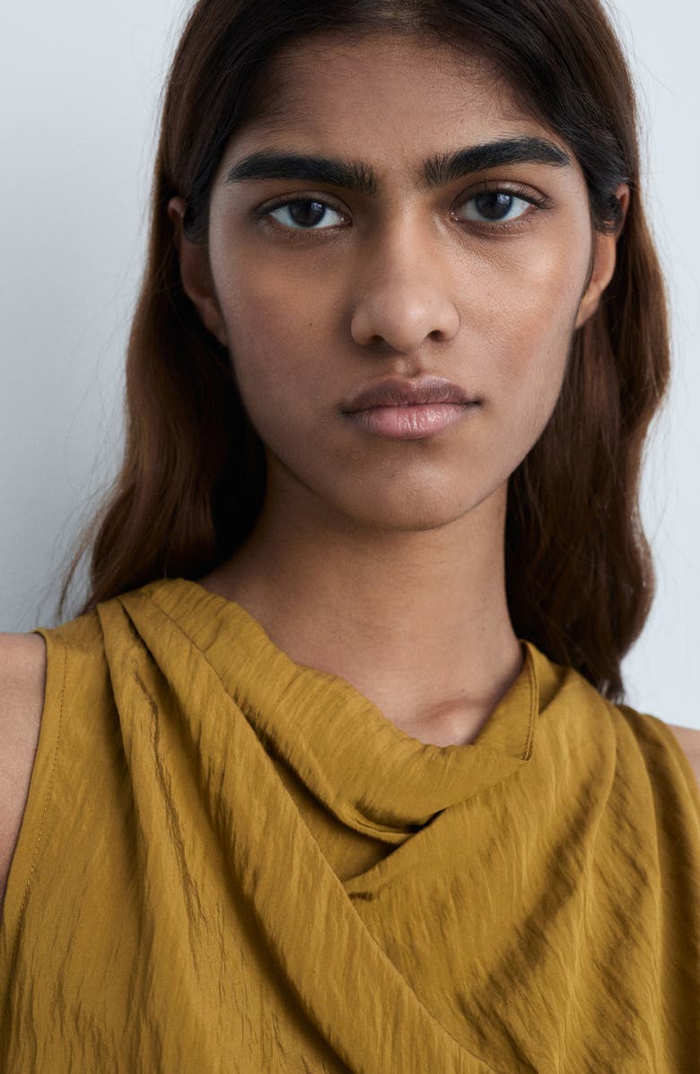 MANGO Texture Tie Waist Sleeveless Top, Alternate, color,