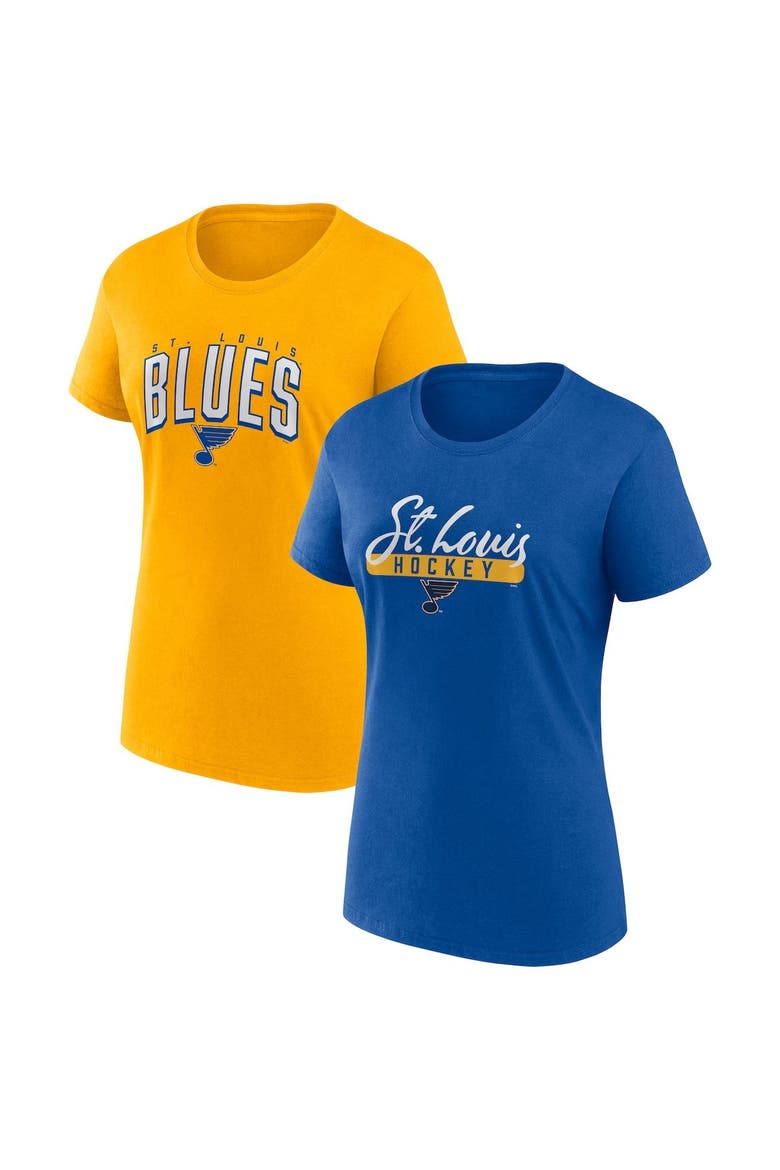 Women's Fanatics Branded Blue/Gold St. Louis Blues Two-Pack Fan T-shirt Set, Main, color, Blue