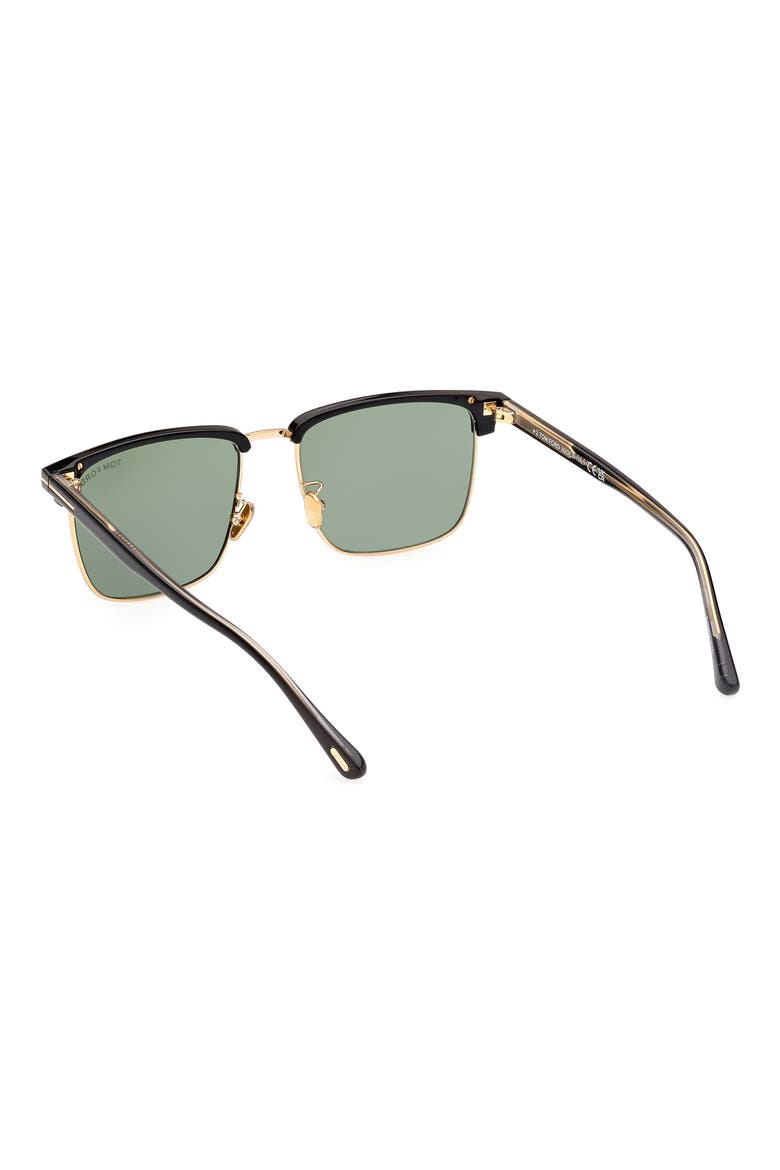 Hudson-02 55mm Square Sunglasses, Alternate, color, SHINY BLACK / GREEN