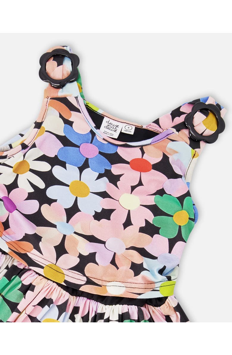 Deux par Deux Sleeveless Flowers Dress, Alternate, color, Black Floral Print
