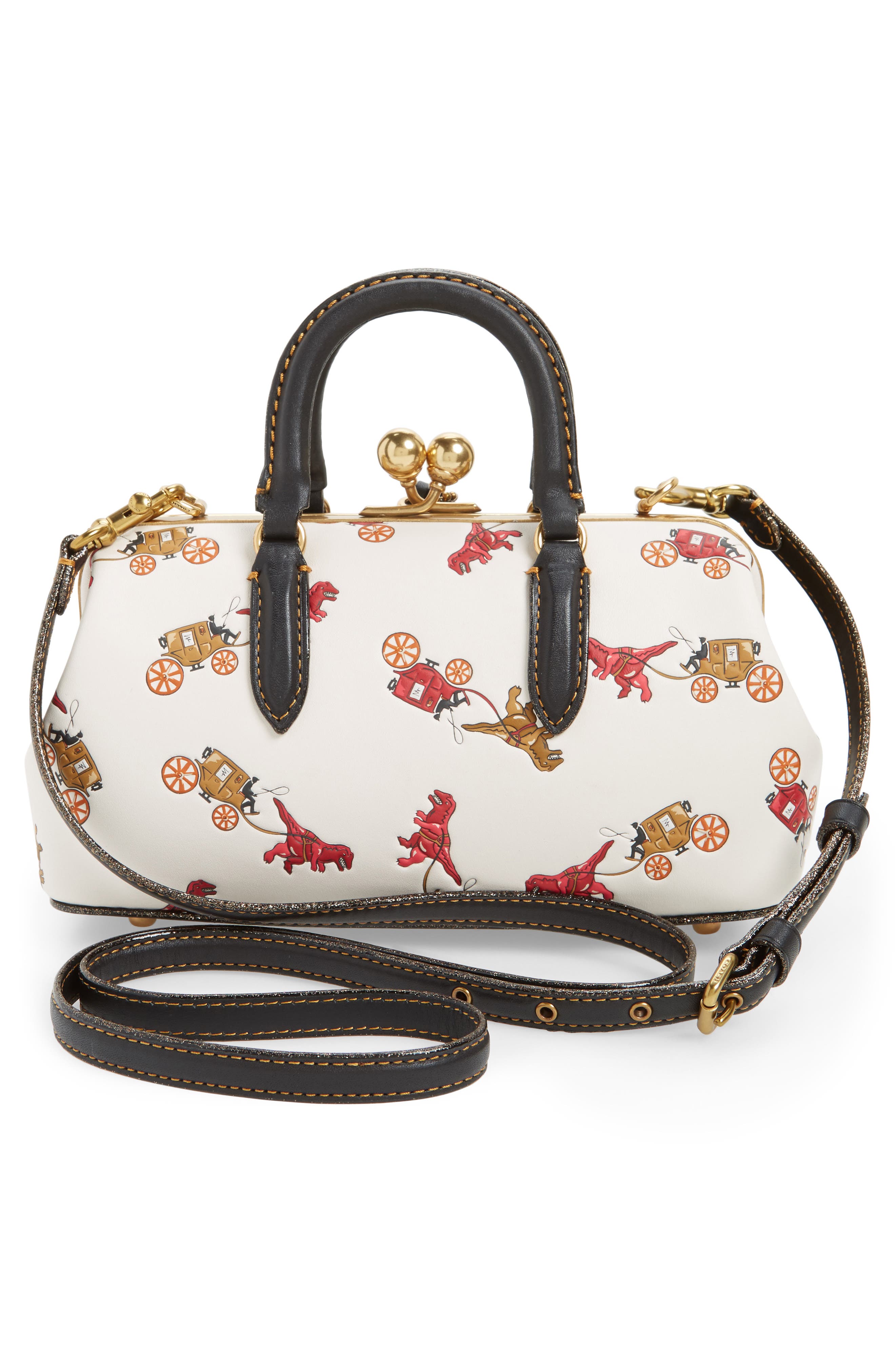 COACH 1941 Rexy Leather Kisslock Satchel, Alternate, color, 