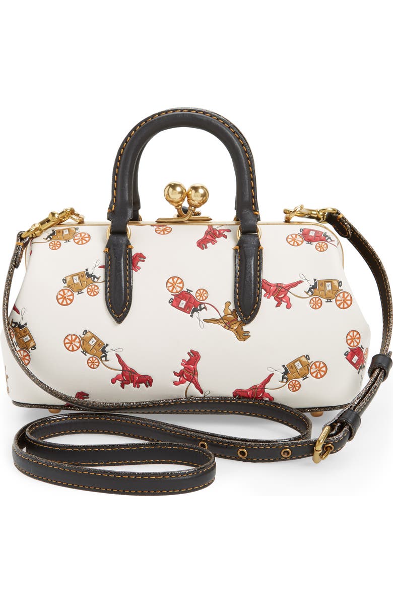 COACH 1941 Rexy Leather Kisslock Satchel, Alternate, color,