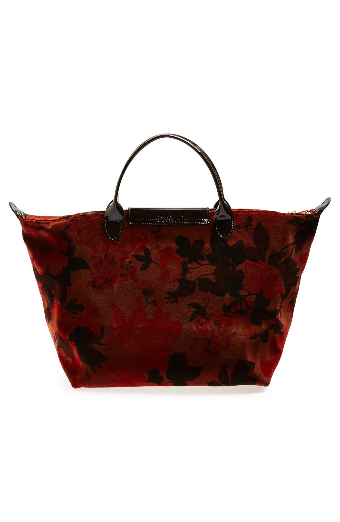 'Fleurs Palace' Velvet Tote, Alternate, color, MAHOGANY