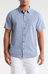 Roark Made to Fade Short Sleeve Cotton & Lyocell Button-Up Shirt