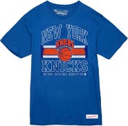 Mitchell & Ness Men's Mitchell & Ness Royal New York Knicks Striped Logo Lockup Premium T-Shirt