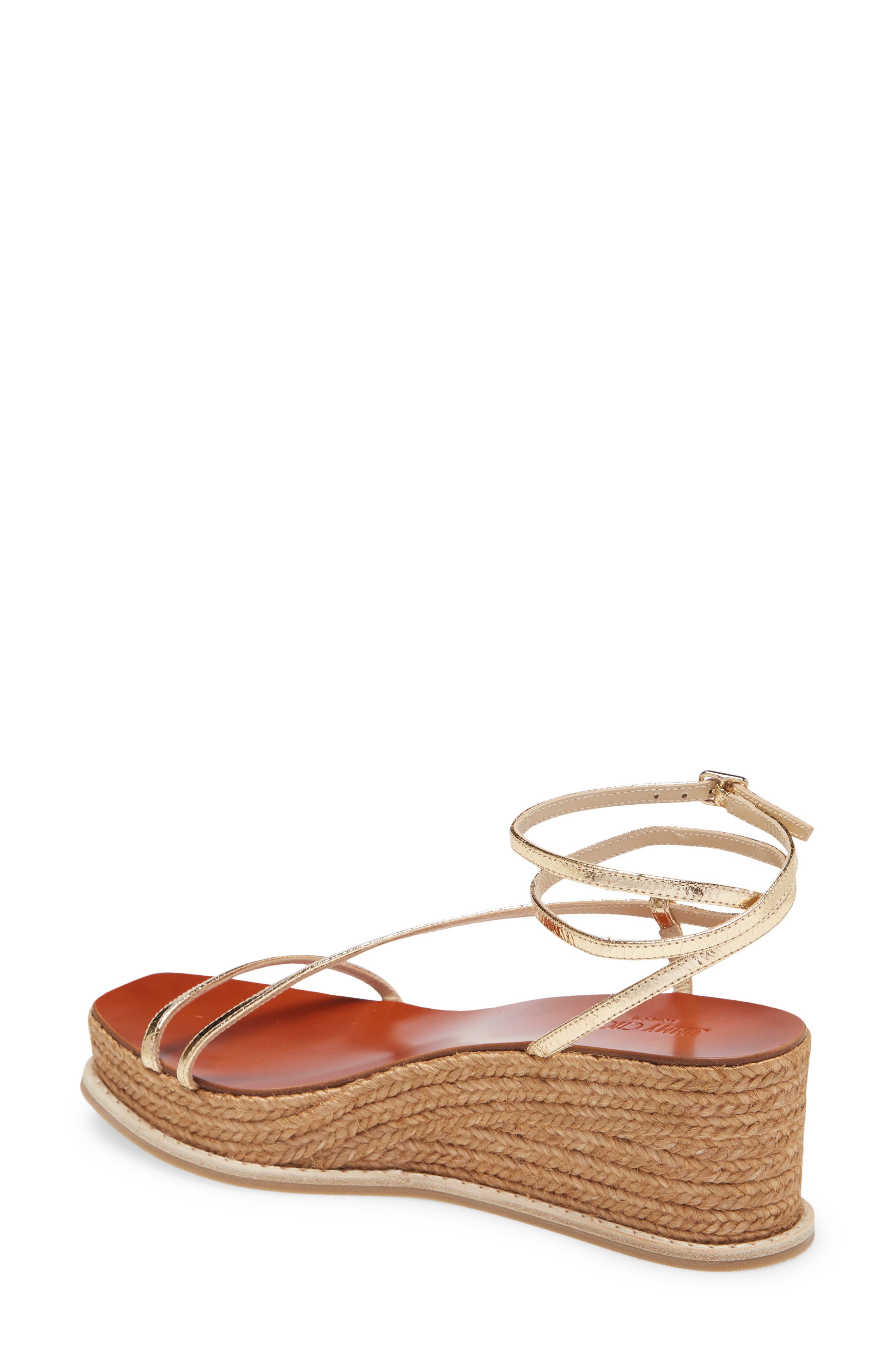 Jimmy Choo Drive Ankle Strap Espadrille Sandal, Alternate, color, Gold