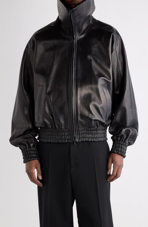 High Collar Leather Jacket