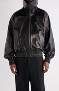 Balenciaga High Collar Leather Jacket