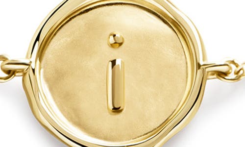 Monica Vinader Gold Mini Initial I Stamp Chain Bracelet In 14kt Solid Gold I