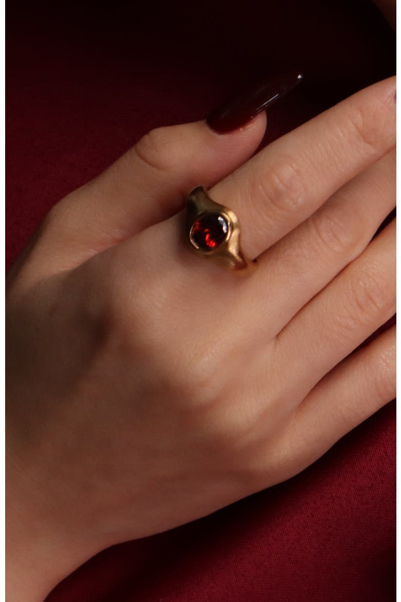 Fig Ring, Alternate, color, Red & Gold