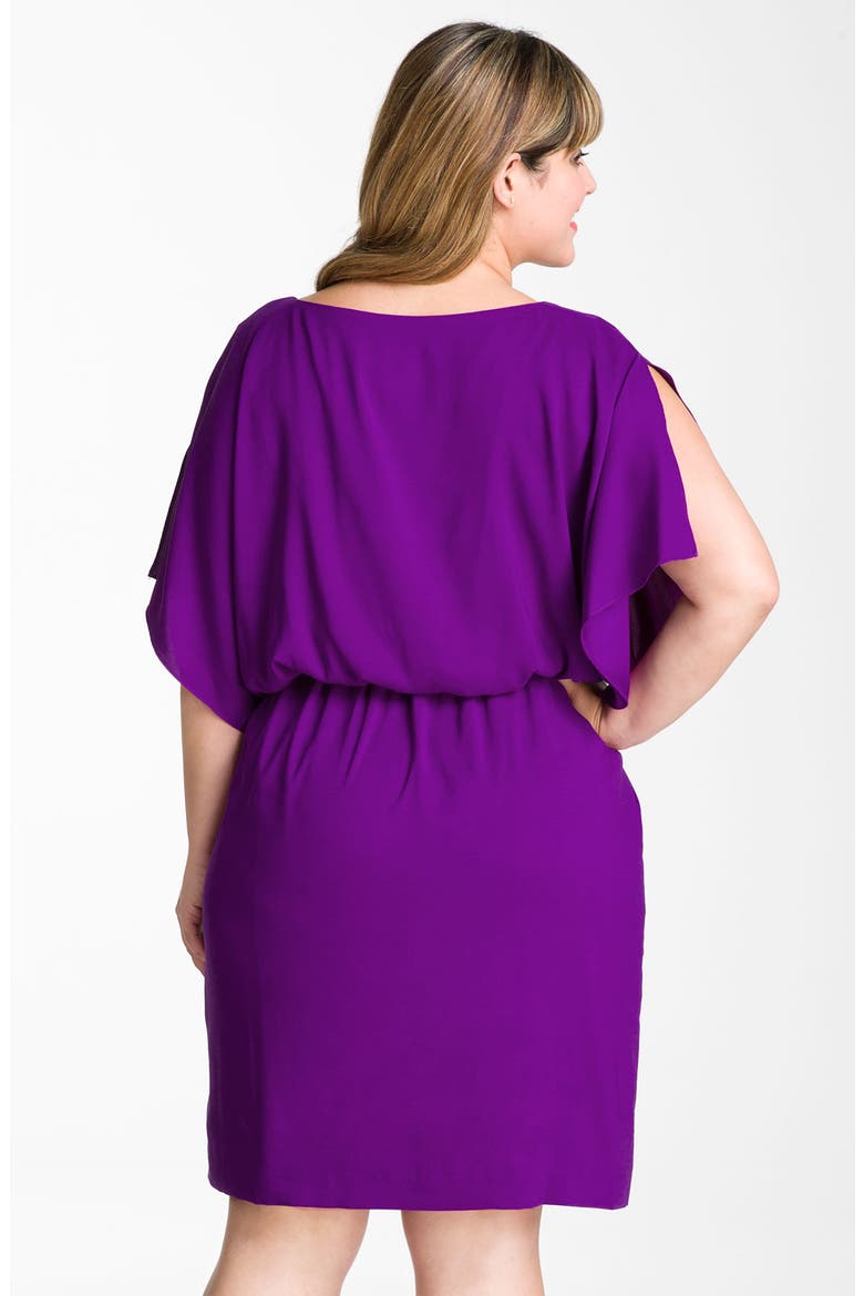 Bloused Matte Charmeuse Dress, Alternate, color, FUSION