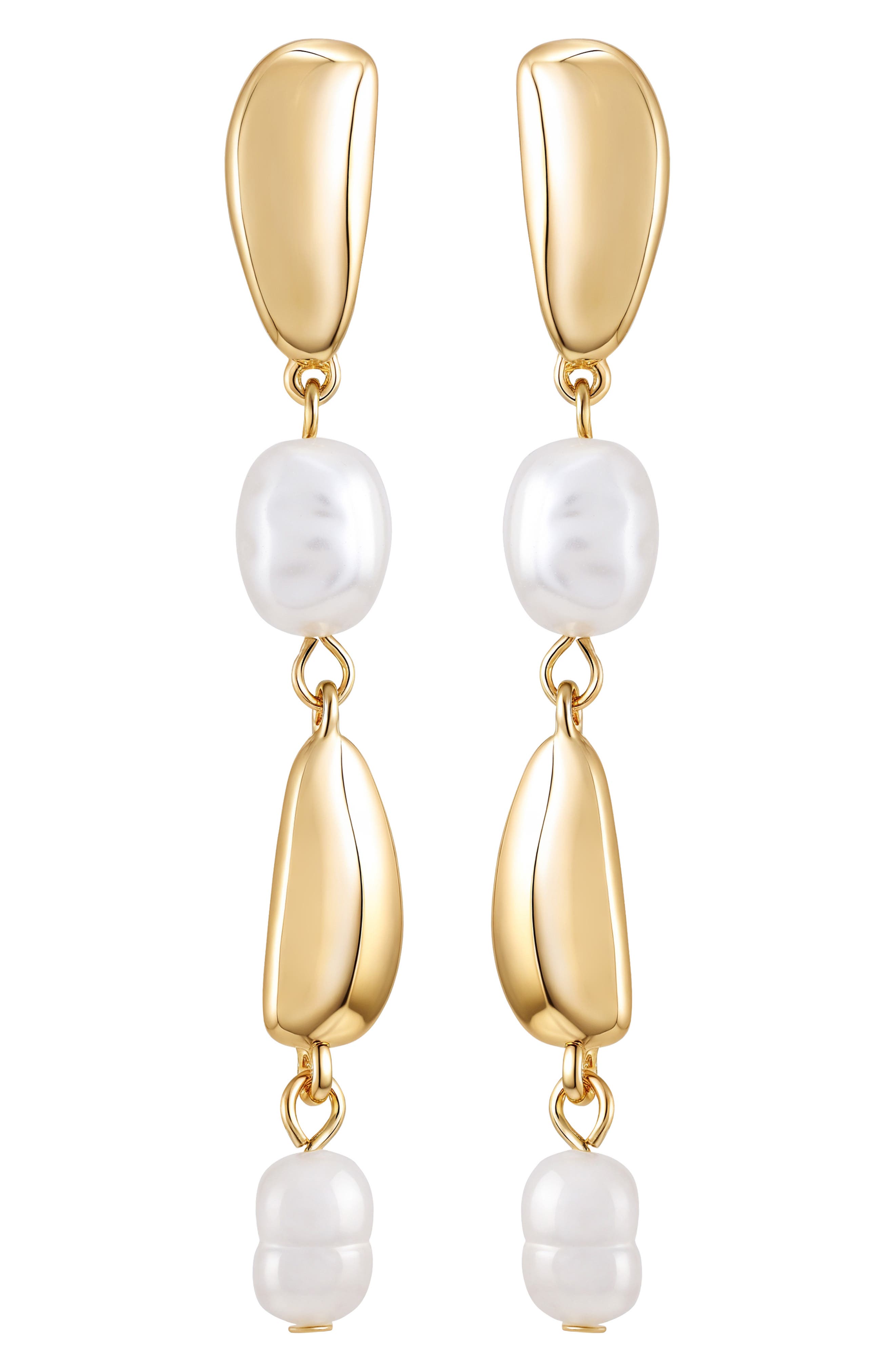 Vince Camuto Faux Pearl Linear Drop Earrings